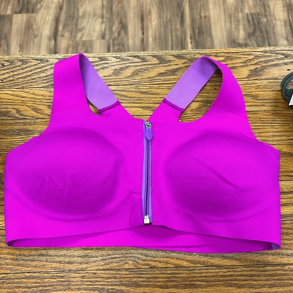 BROOKS | Dare Zip front zip fuchsia high impact sports bra - Picture 2 of 4